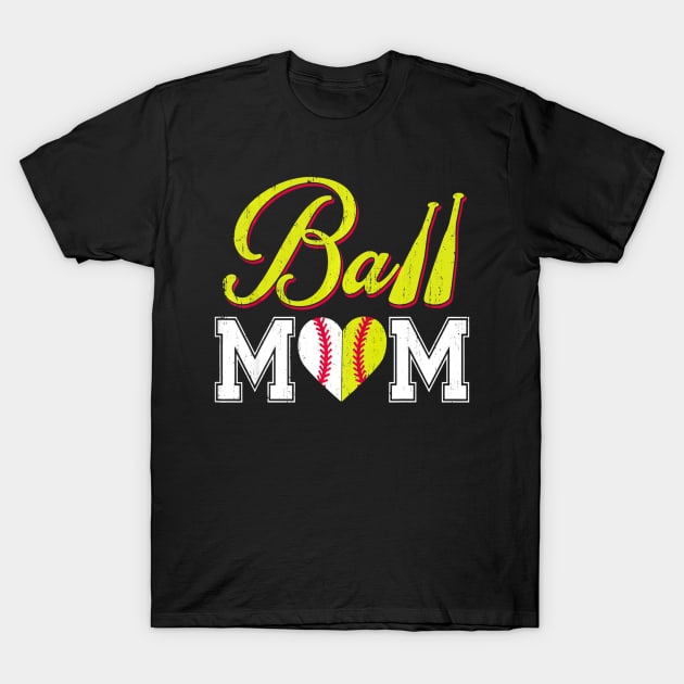 Funny Ball Mom Softball Baseball T-Shirt by Vigo
